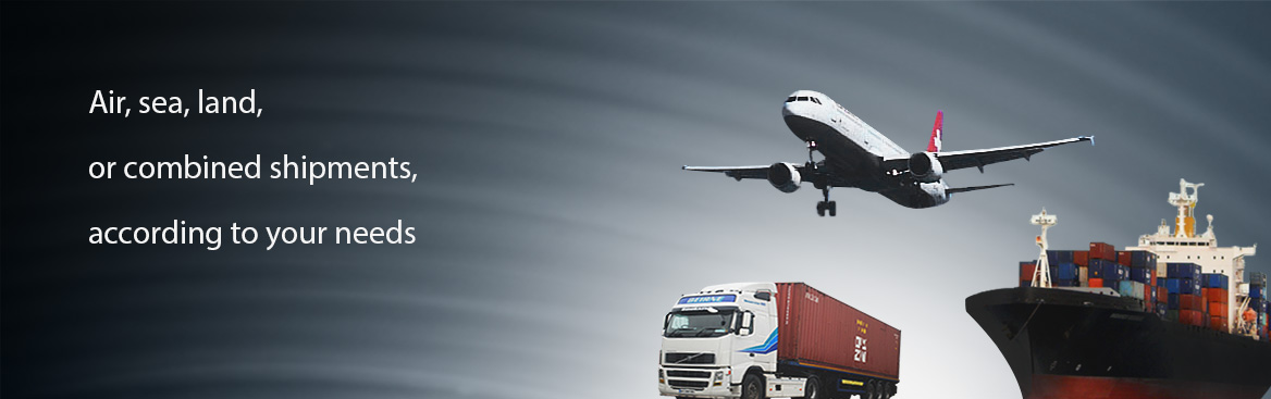 Air, sea, land, or combined shipments, according to your needs